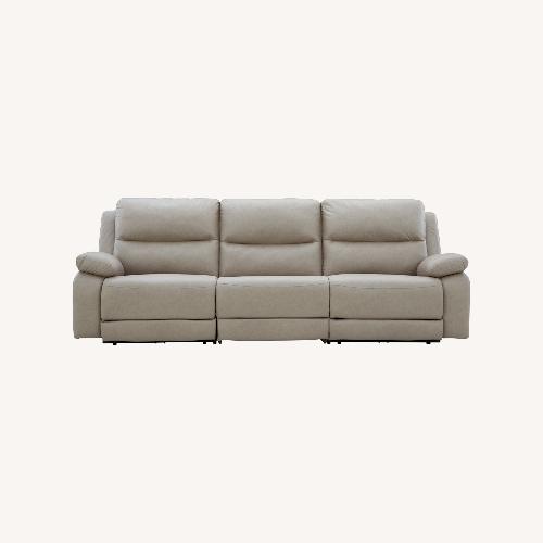 Used Ashley Brannigan White Leather 3+ Seater Sofa for sale on AptDeco