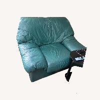 Natuzzi  Green Leather Armchair