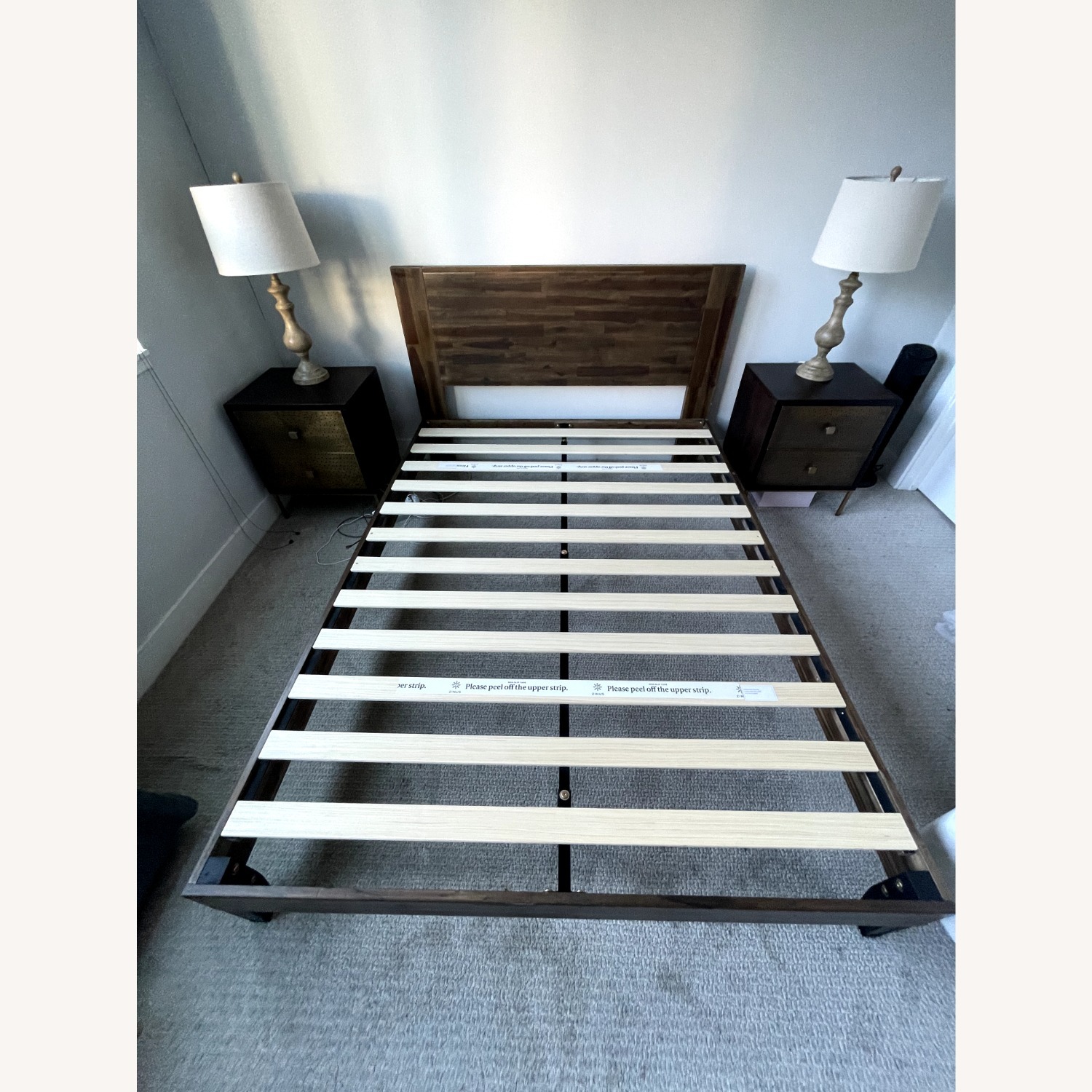 Montauk Furniture Dark Brown Wood Queen Bed - image-1