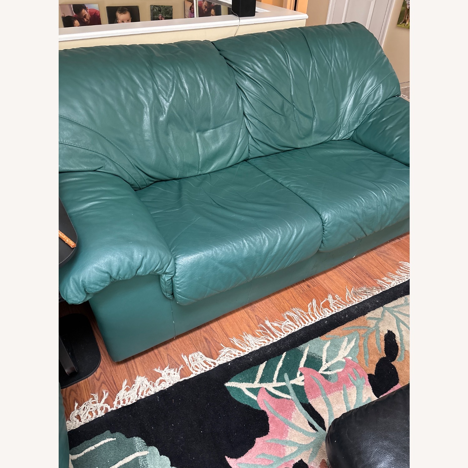 Natuzzi  Green Leather Loveseat - image-2