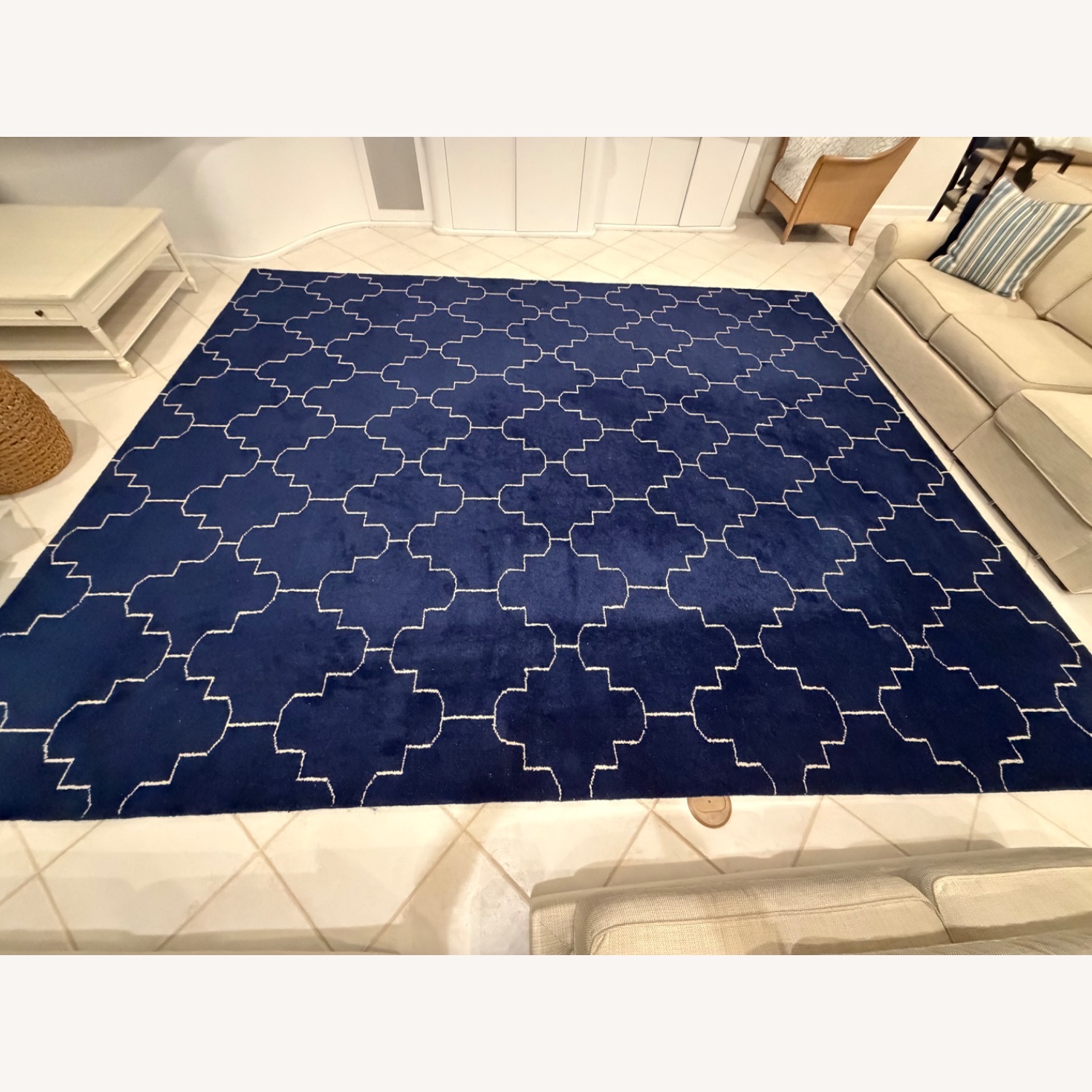 Ethan Allen Blue Wool Area Rug 11' x 14' - image-2