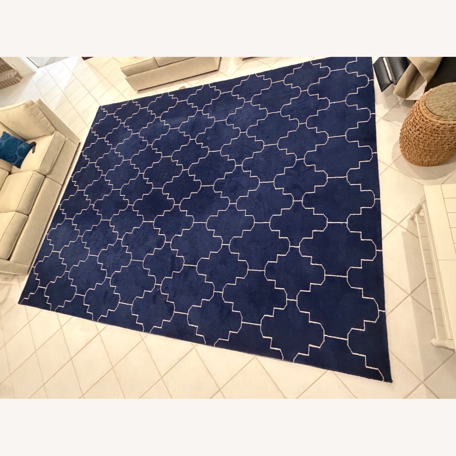 Ethan Allen Blue Wool Area Rug 11' x 14' - image-3