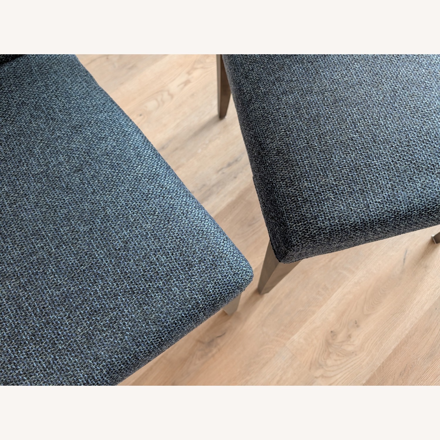 Crate & Barrel Miles Blue Fabric Dining Chairs - image-2