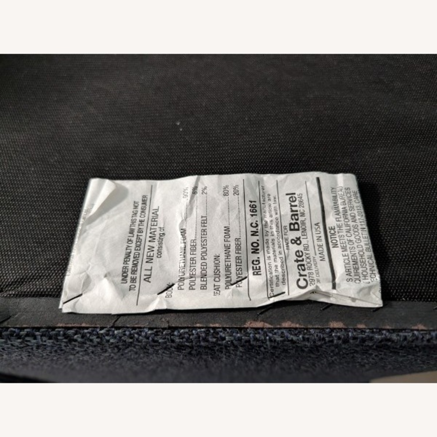 Crate & Barrel Miles Blue Fabric Dining Chairs - image-1