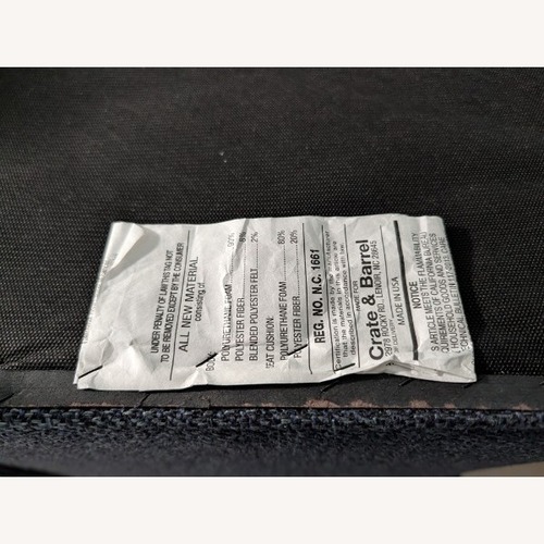 Used Crate & Barrel Miles Blue Fabric Bench for sale on AptDeco