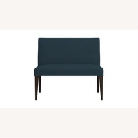 Crate & Barrel Miles Blue Fabric Bench
