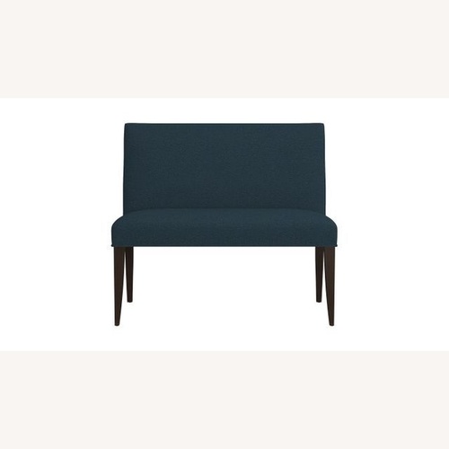 Used Crate & Barrel Miles Blue Fabric Bench for sale on AptDeco