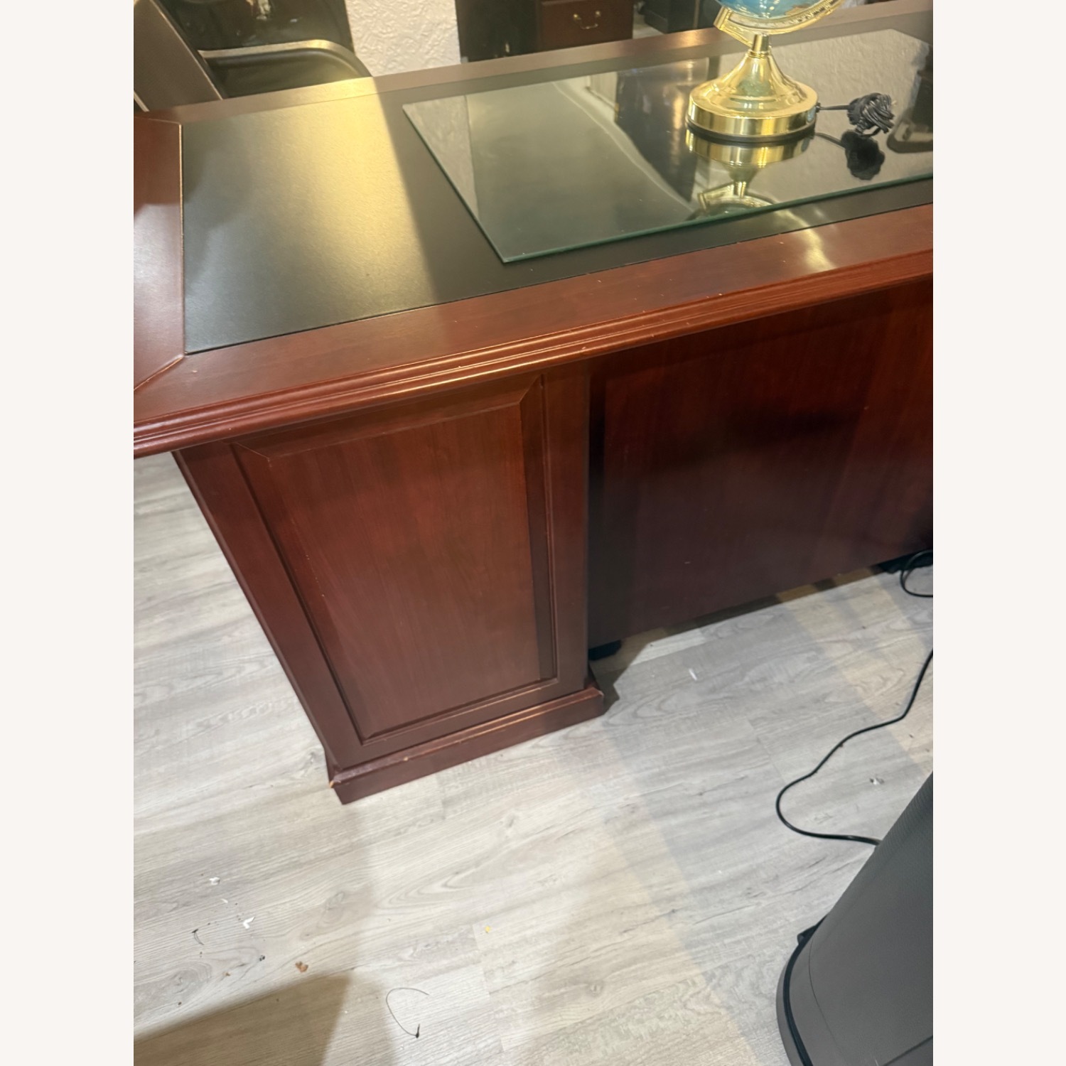 National Office Dark Brown Desk - image-2