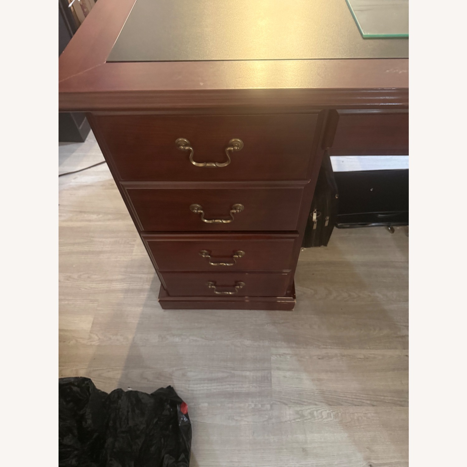 National Office Dark Brown Desk - image-3