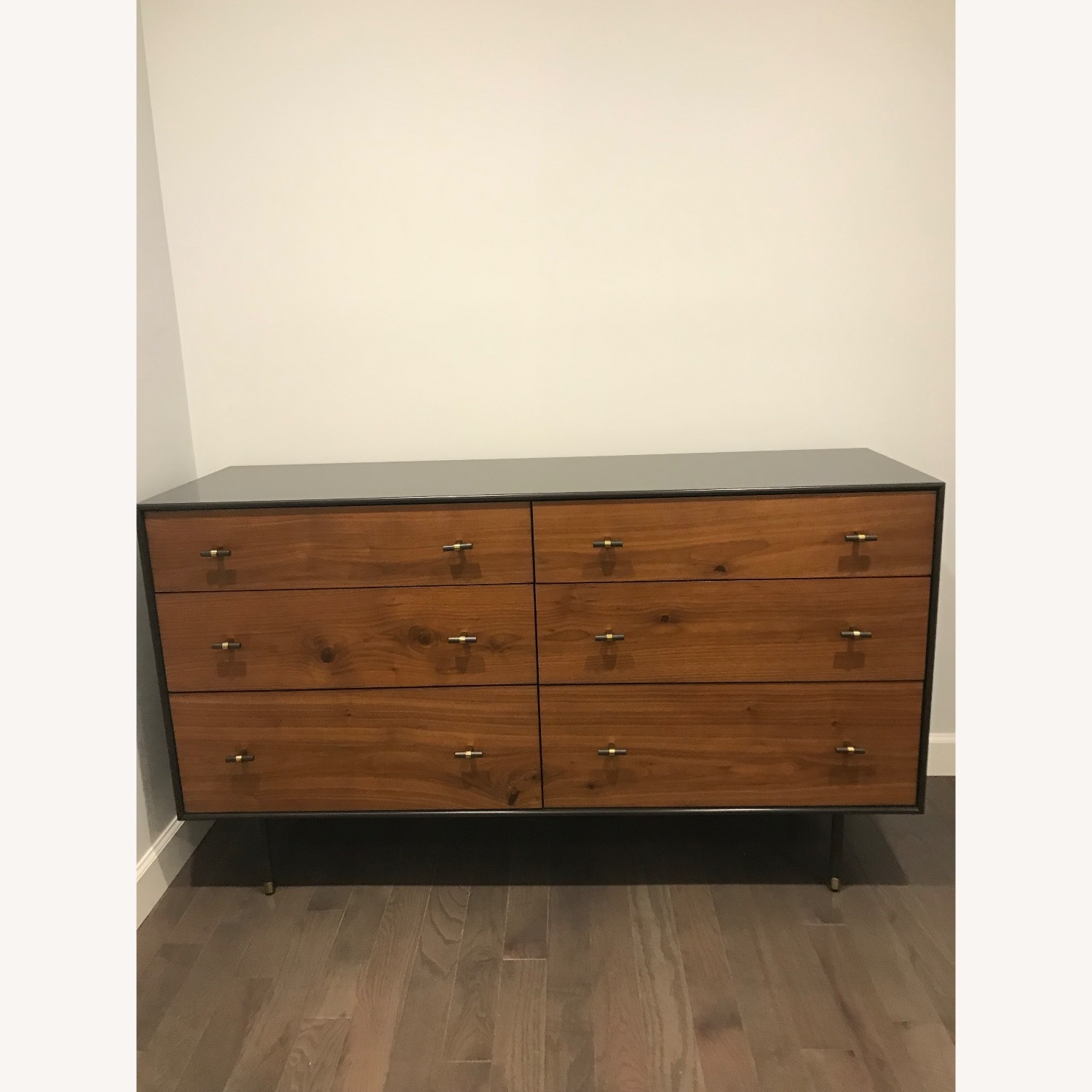 West Elm Dark Brown 6 Drawer Wood Dresser - image-1