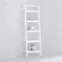Crate & Barrel Sawyer White Leaning 24.5" Bookcase