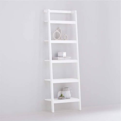 Used Crate & Barrel Sawyer White Leaning 24.5" Bookcase for sale on AptDeco