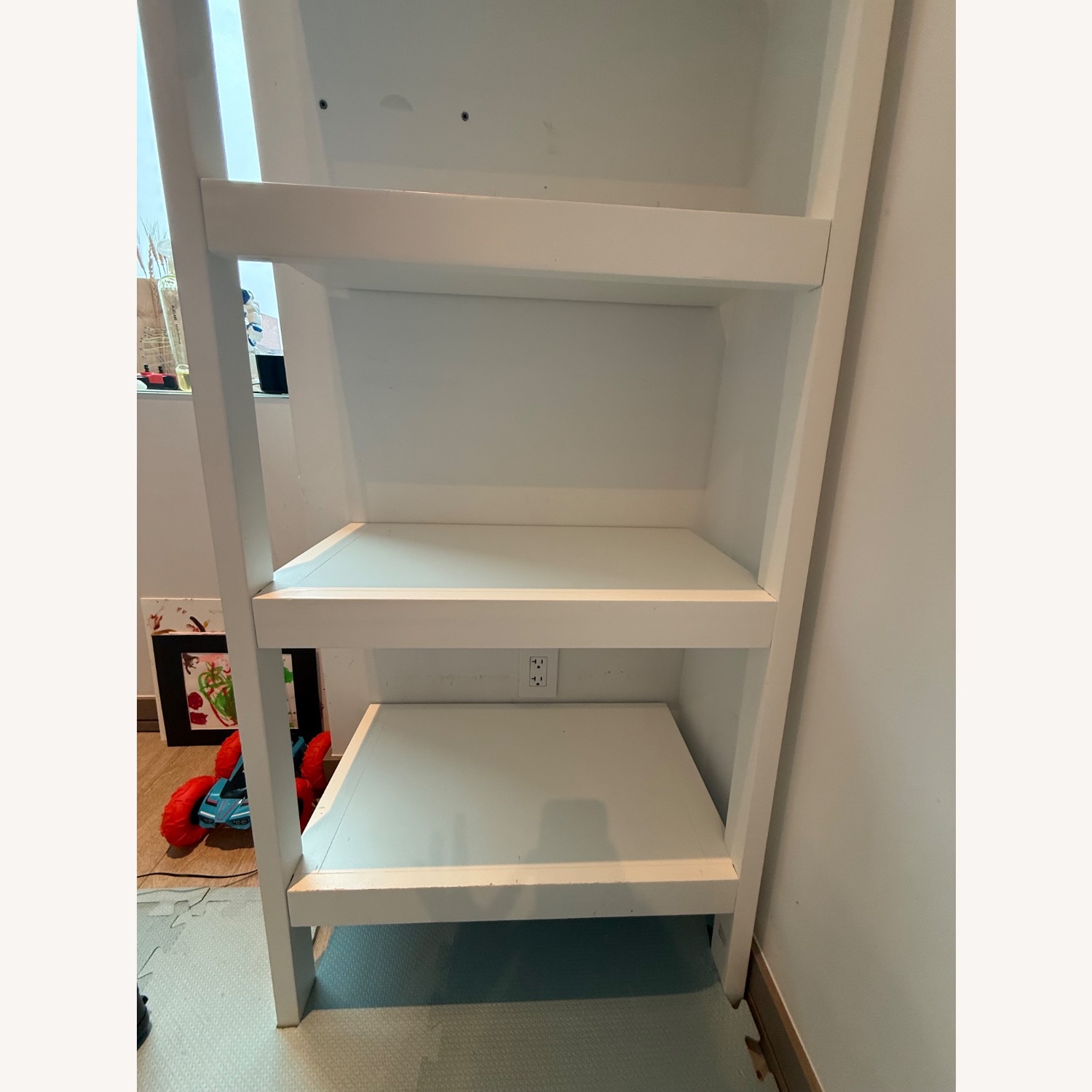 Crate & Barrel Sawyer White Leaning 24.5" Bookcase - image-4