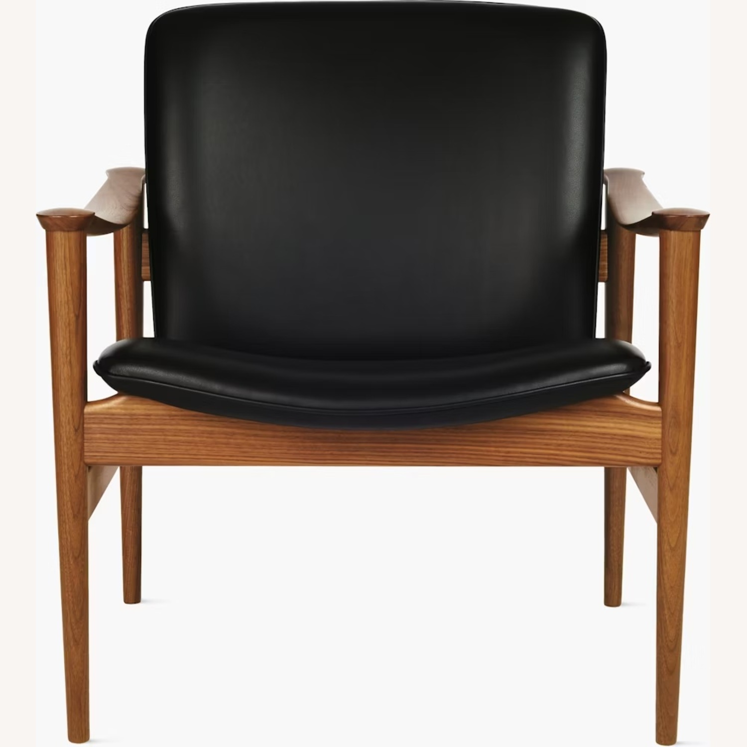 Saarinen & Eames Modell 711 Black Leather Armchairs - image-0
