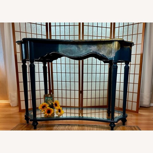 Used The Bombay Company Blue Wood Side Table for sale on AptDeco