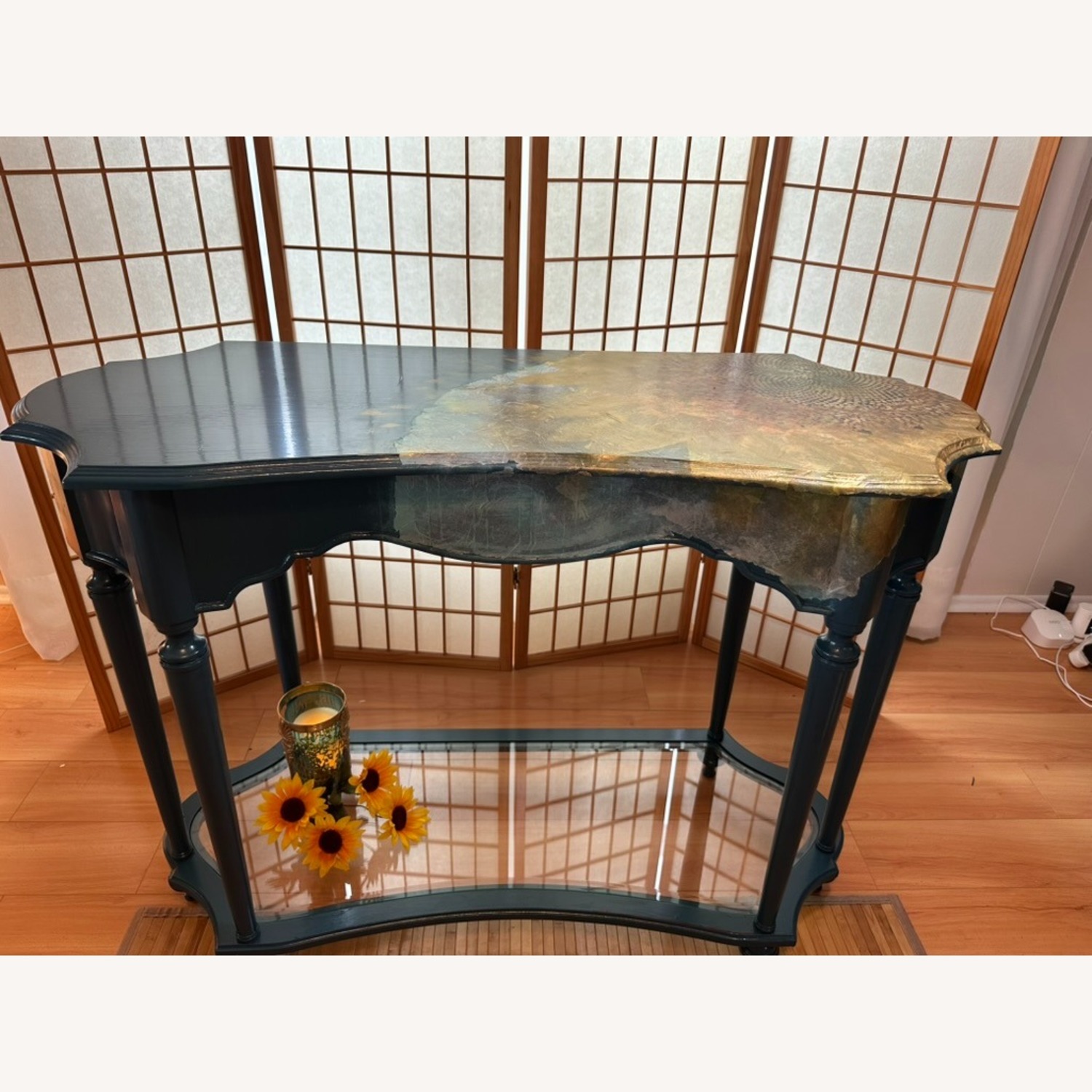 The Bombay Company Blue Wood Side Table - image-1