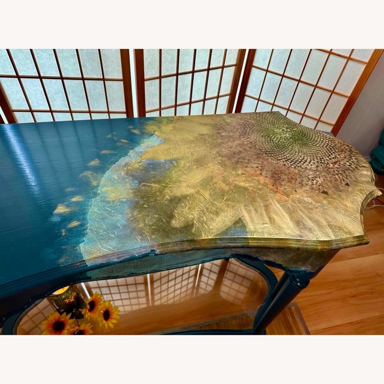 The Bombay Company Blue Wood Side Table - image-2