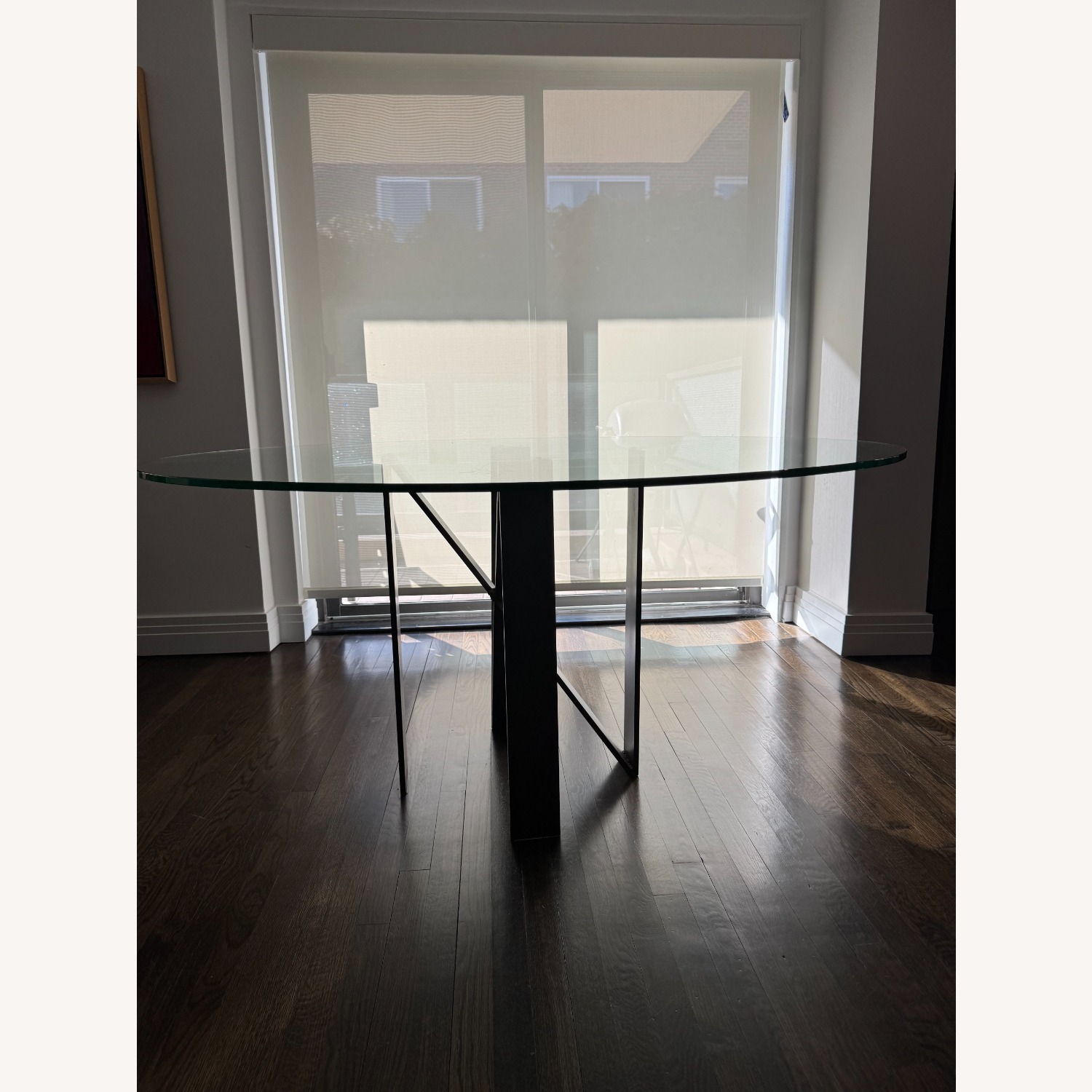 Taylor Made Custom Modern Dining Table Steel Base Glass Top - image-6