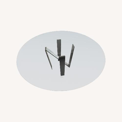 Used Taylor Made Custom Modern Dining Table Steel Base Glass Top for sale on AptDeco