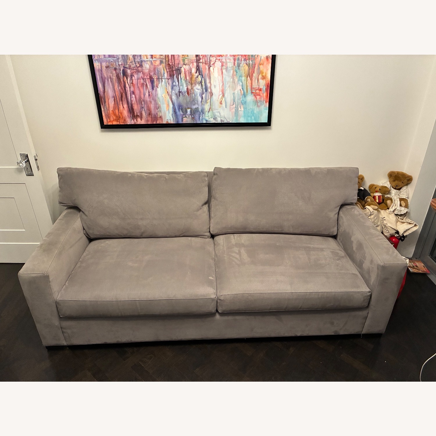 Crate & Barrel Light Gray Fabric Sleeper Sofa - image-7