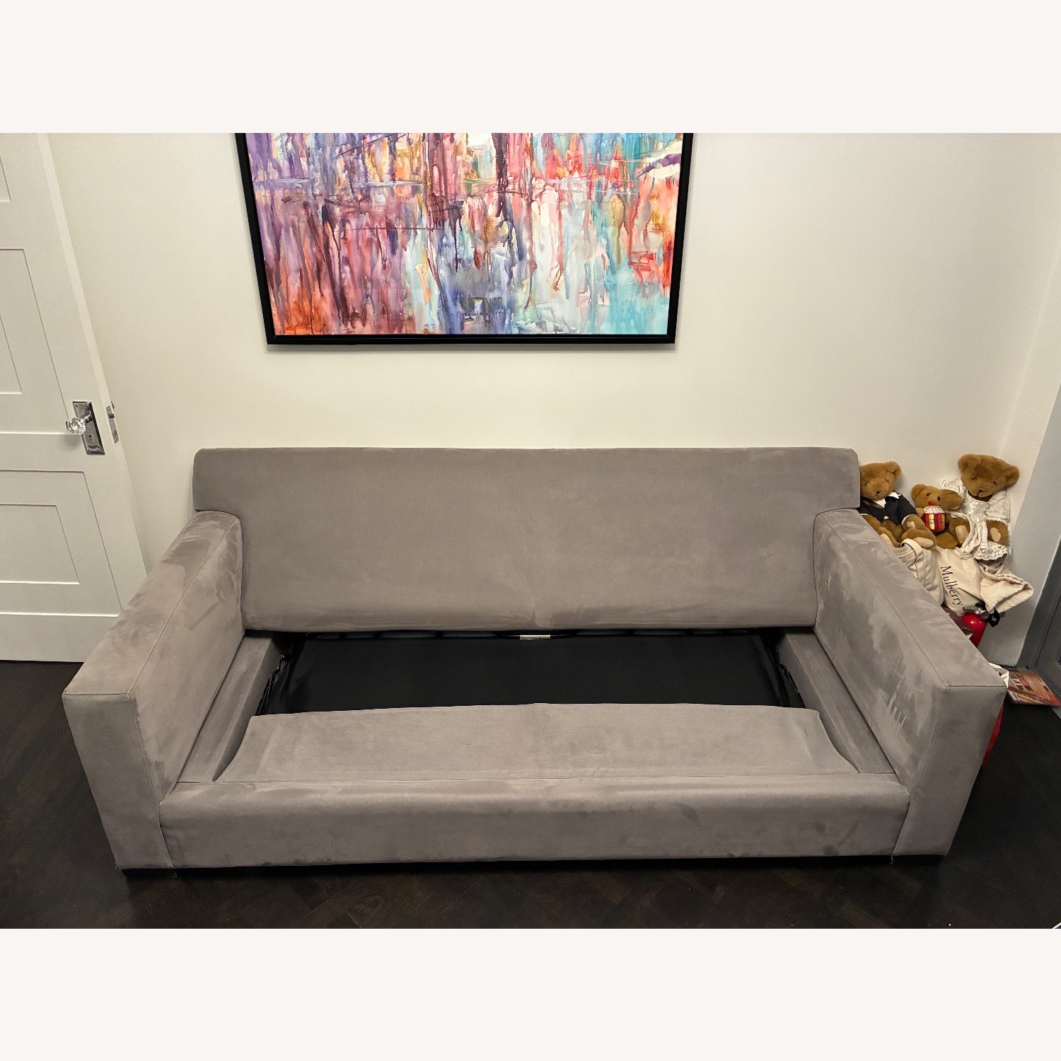 Crate & Barrel Light Gray Fabric Sleeper Sofa - image-5