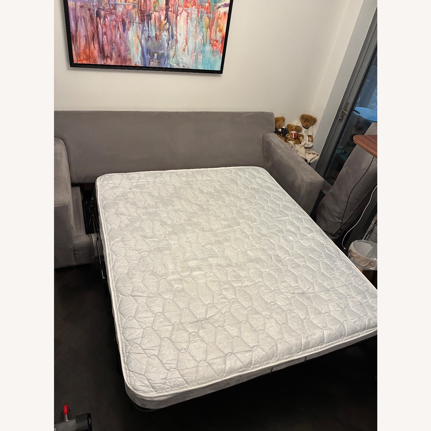 Crate & Barrel Light Gray Fabric Sleeper Sofa - image-3