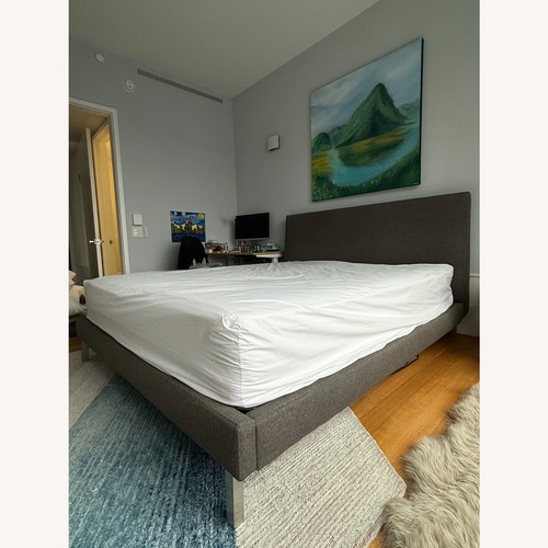 Used Room & Board Dark Gray Fabric King Bed for sale on AptDeco