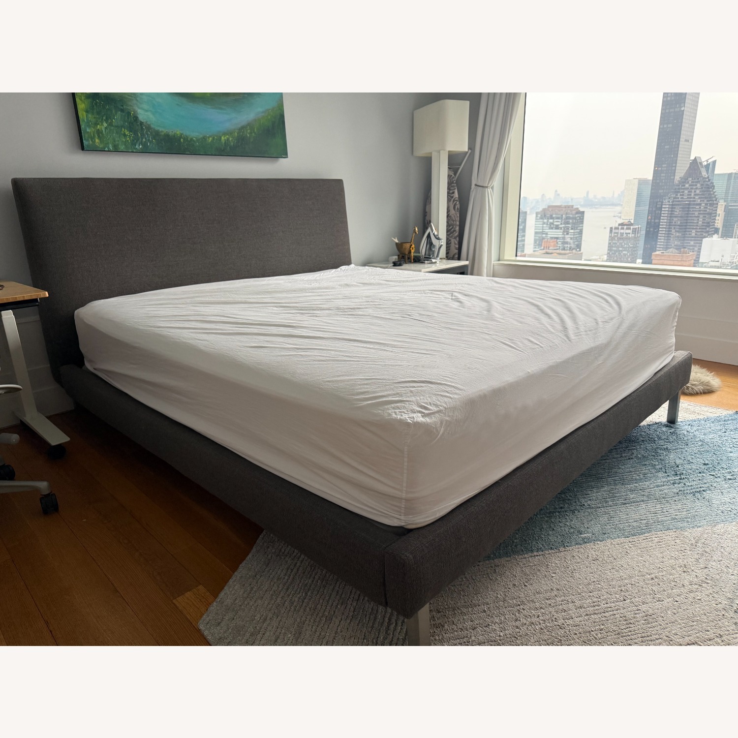 Room & Board Dark Gray Fabric King Bed - image-5