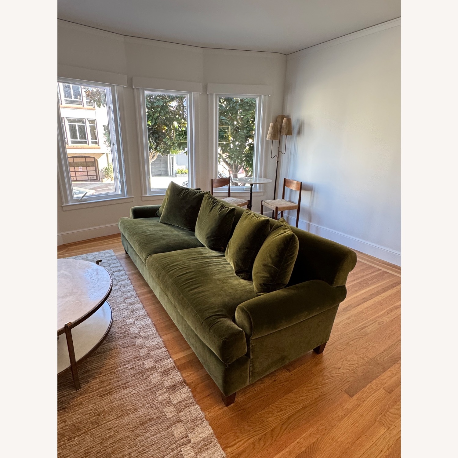 Soho Home Green Velvet Four Seater Sofa - image-3