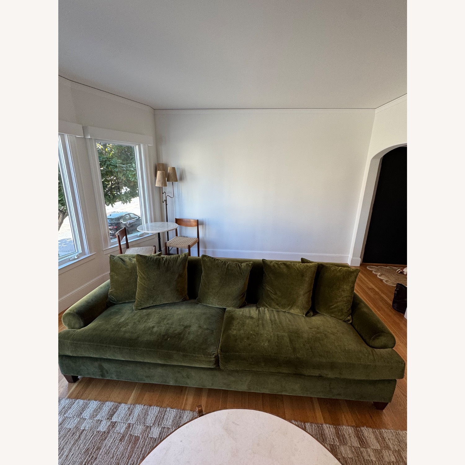 Soho Home Green Velvet Four Seater Sofa - image-1