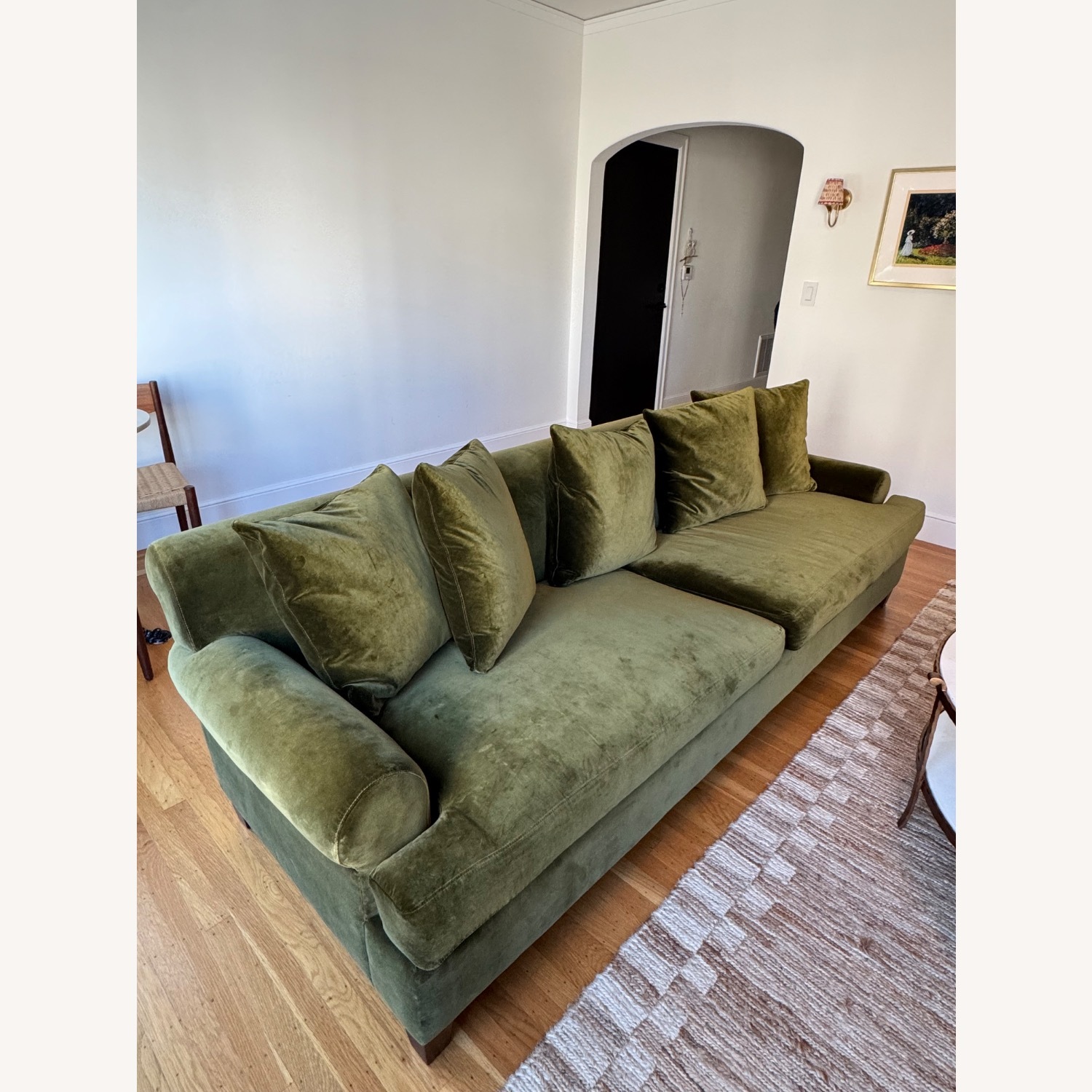 Soho Home Green Velvet Four Seater Sofa - image-4
