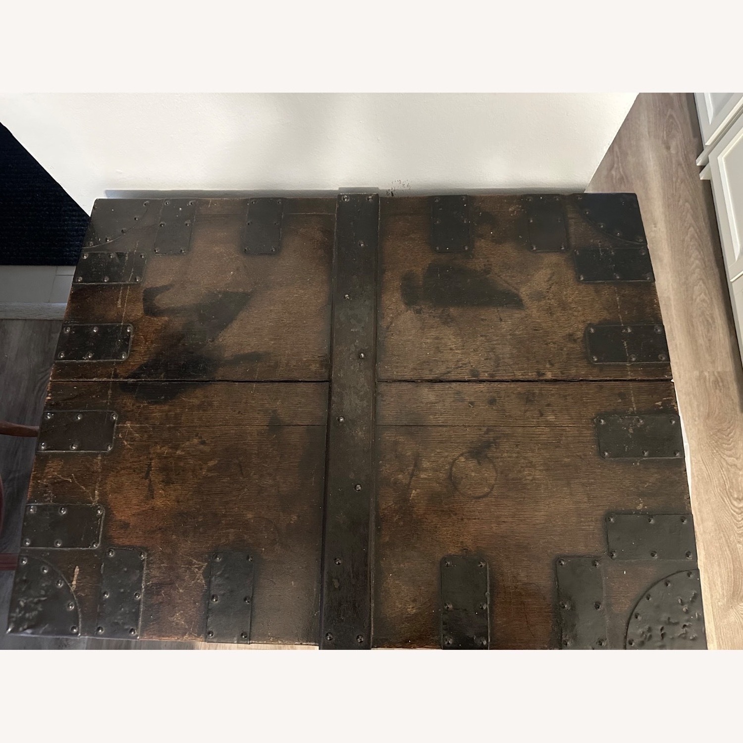 Vintage/Antique Dark Brown Metal Chest - image-7