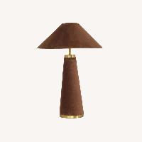 TOV Brown Velvet Table Lamps A Pair