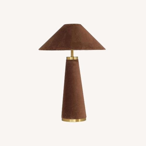 Used TOV Brown Velvet Table Lamps A Pair for sale on AptDeco