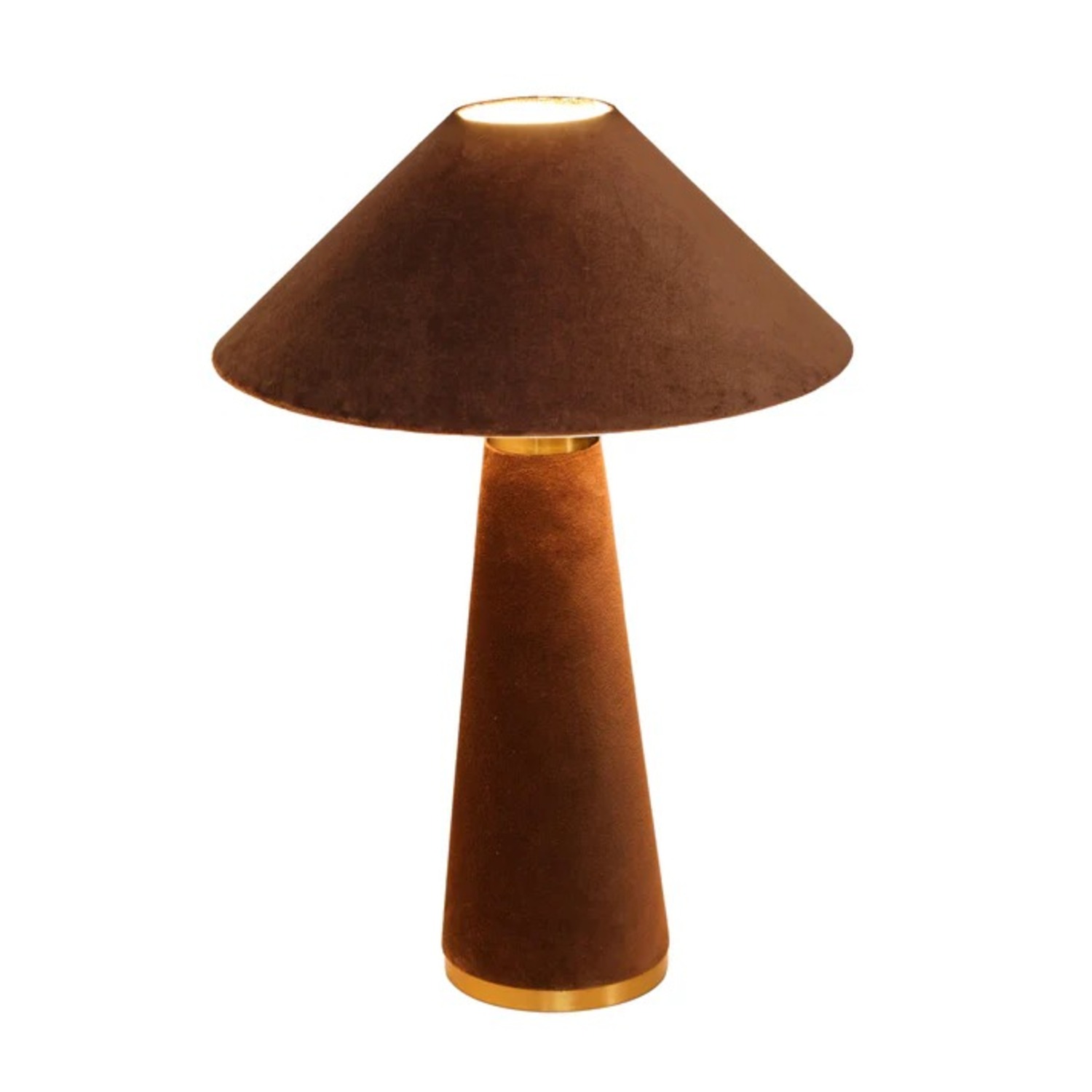 TOV Brown Velvet Table Lamps A Pair - image-2
