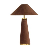 TOV Brown Velvet Table Lamps A Pair