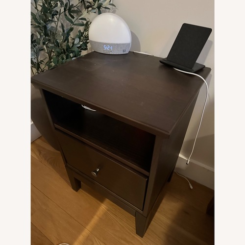 Used IKEA Dark Brown Wood Nightstand for sale on AptDeco