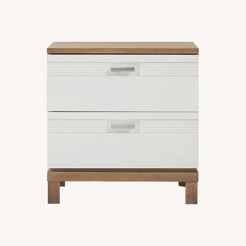Used Rooms To Go Garden Pecan White Wood Nightstands for sale on AptDeco