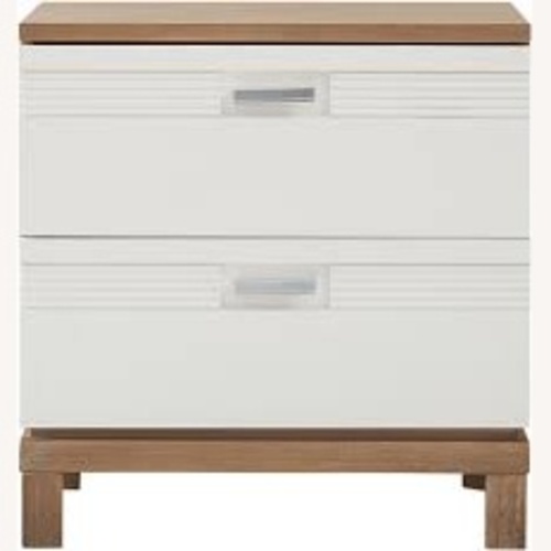 Used Rooms To Go  Garden Pecan White Wood Nightstands for sale on AptDeco