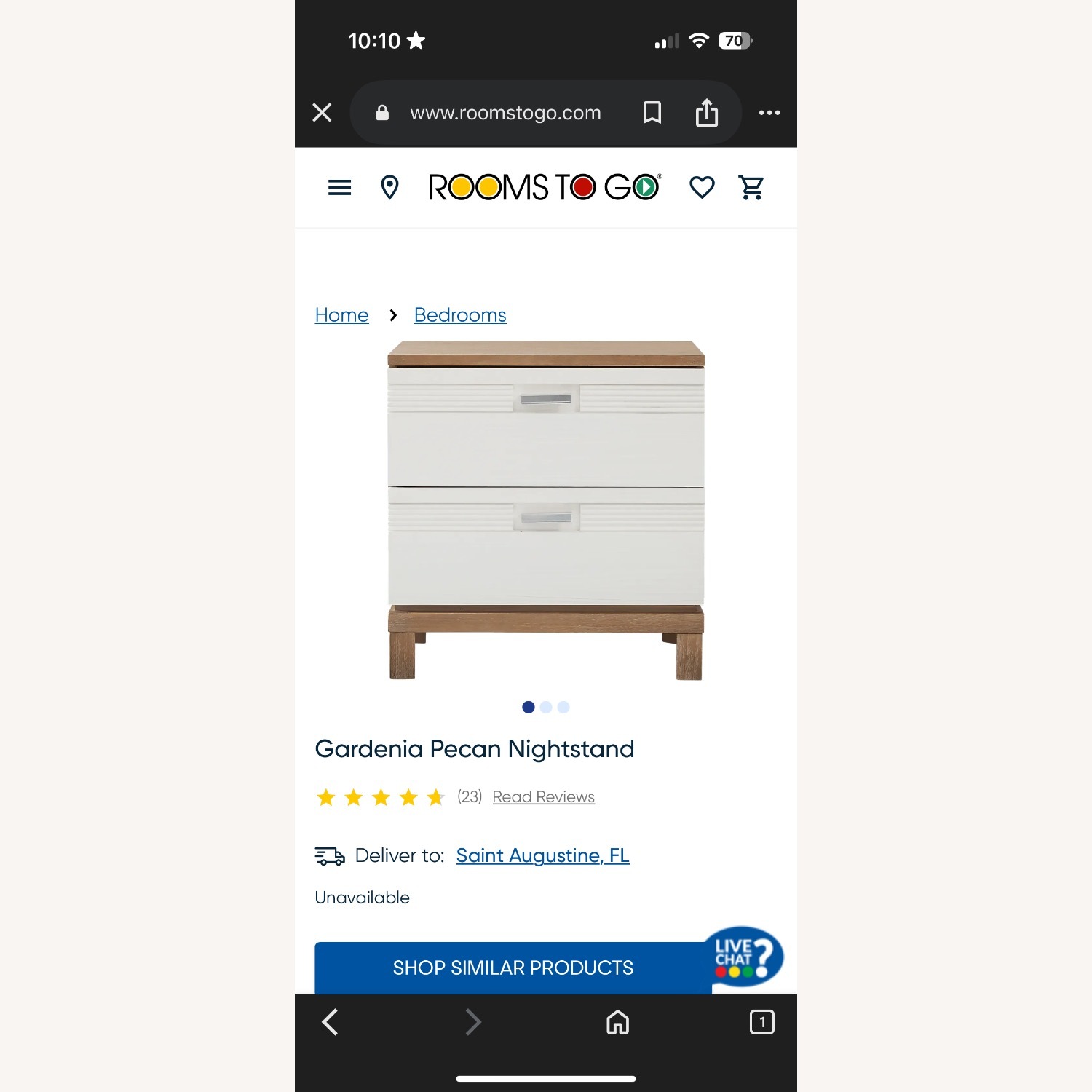 Rooms To Go Garden Pecan White Wood Nightstands - image-1