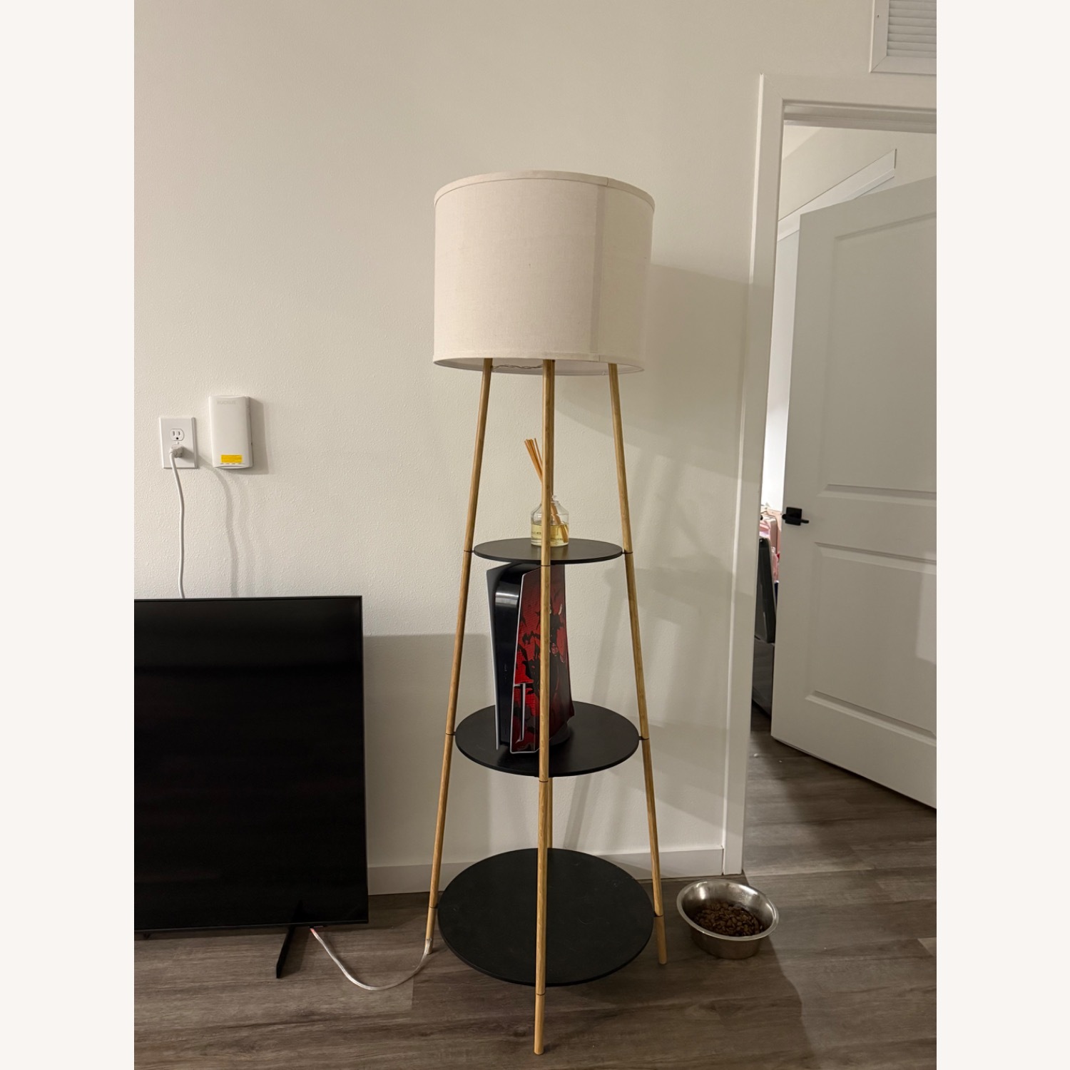 Target Black Wood Floor Lamp - image-1