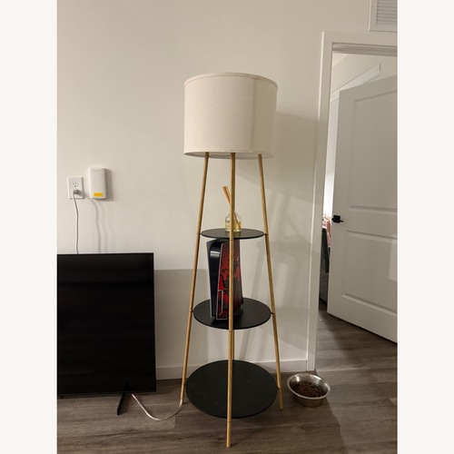 Used Target Black Wood Floor Lamp for sale on AptDeco