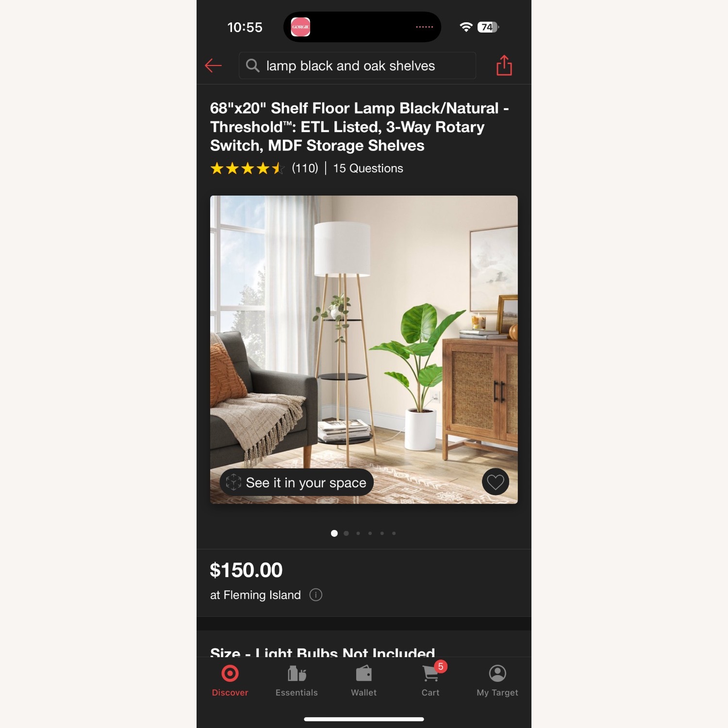 Target Black Wood Floor Lamp - image-4