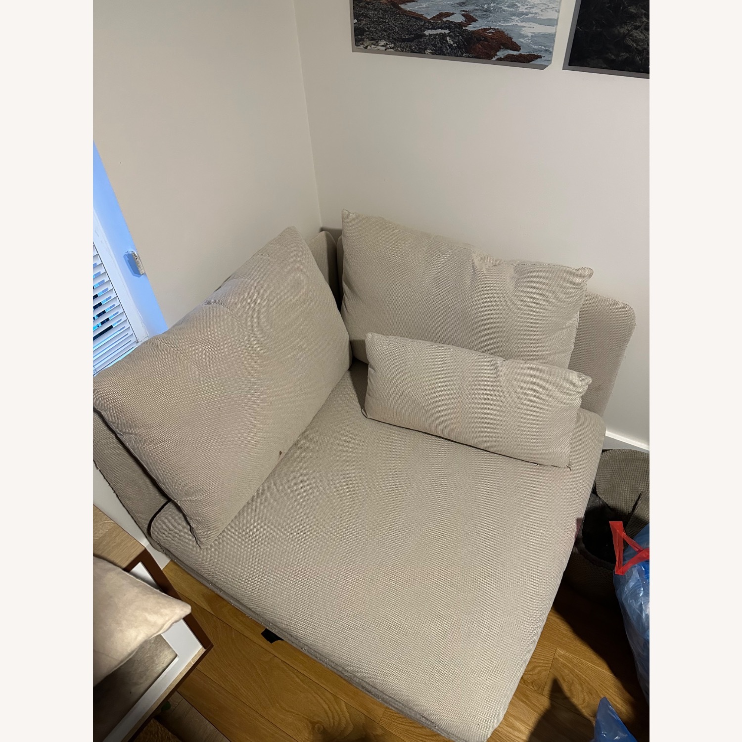 IKEA Light Gray Corner Sofa Piece - image-1