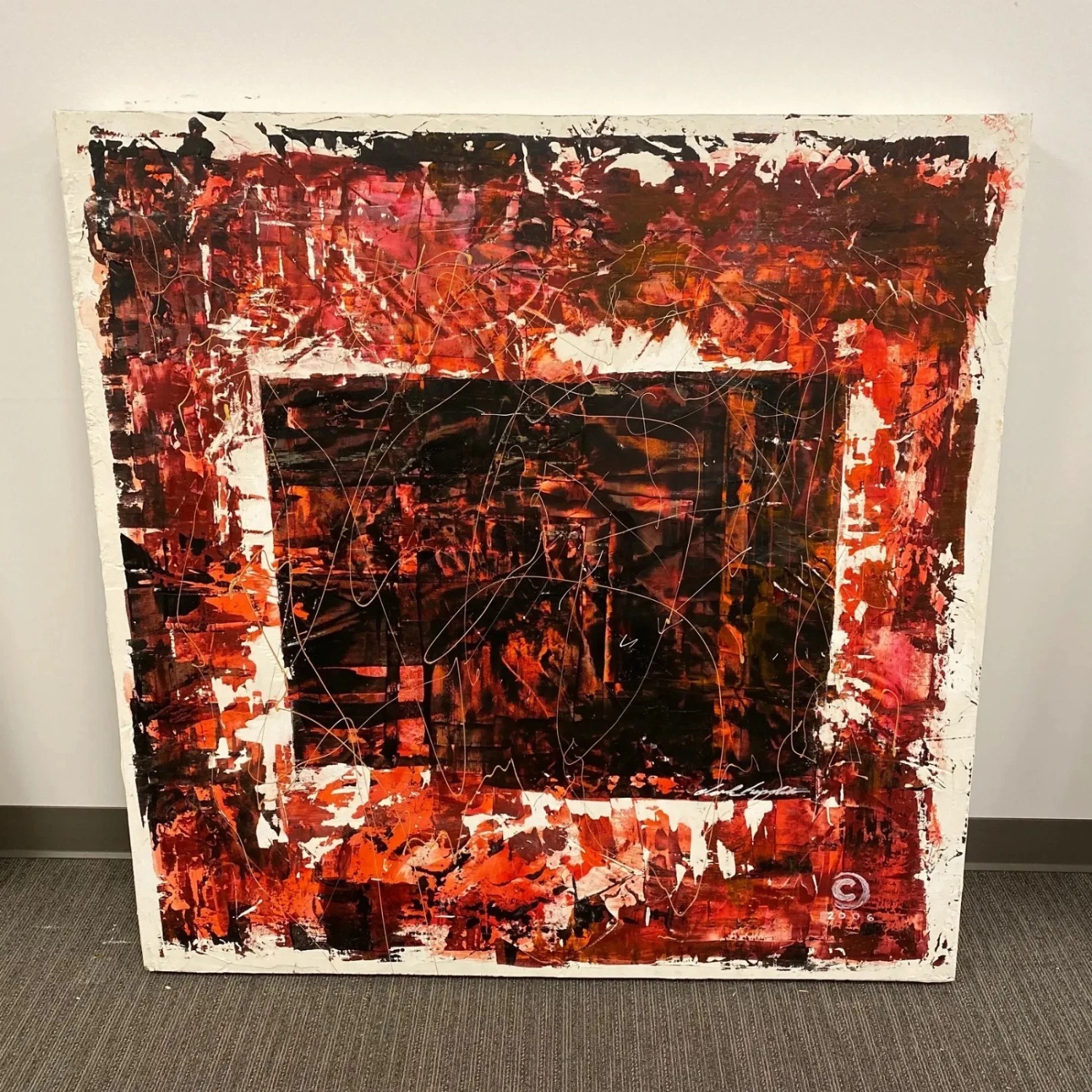 Red Original Painting Wall Art - image-0