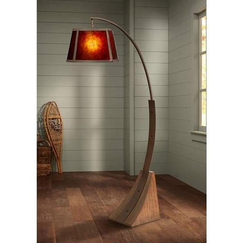 Used Lamp Plus Rust and Mica Arc Floor Lamp for sale on AptDeco