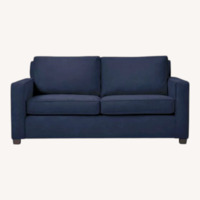 West Elm Henry Blue Velvet 2 Seater Sofa