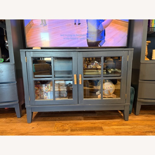 Used Aspen Home Wood Entertainment Center (Navy) for sale on AptDeco