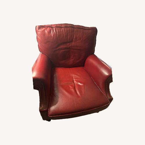 Used Williamsburg Home Red Leather Armchair for sale on AptDeco