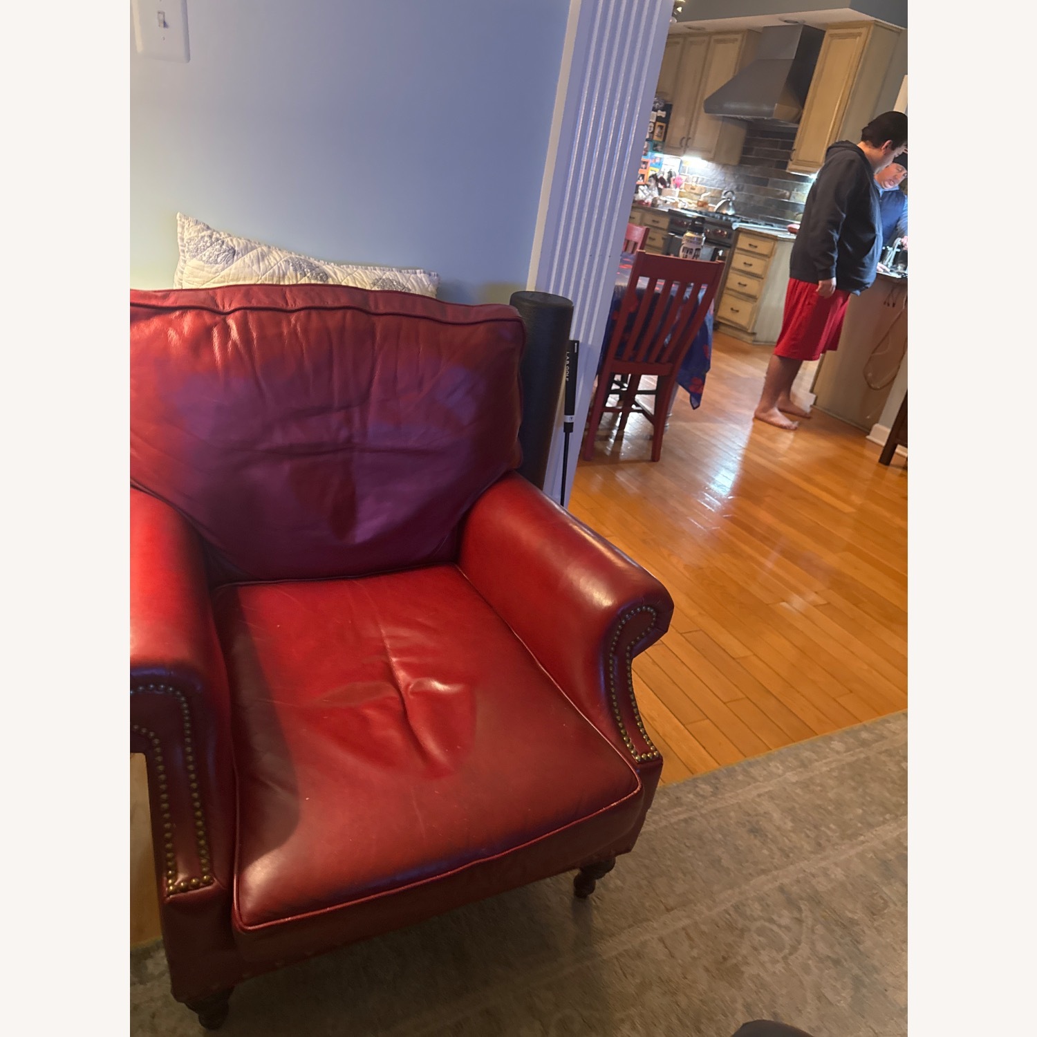 Williamsburg Home Red Leather Armchair - image-2